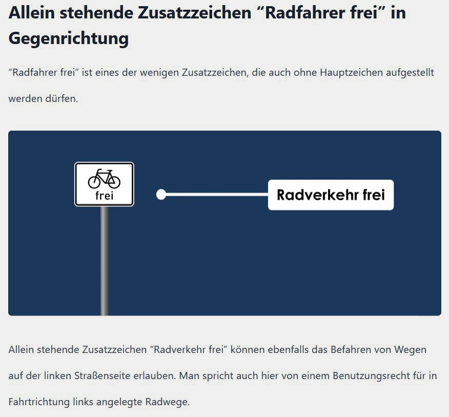 Radfahrer frei